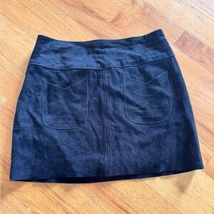 Free People Boho Mini Skirt Black Women’s 2 Cow Suede